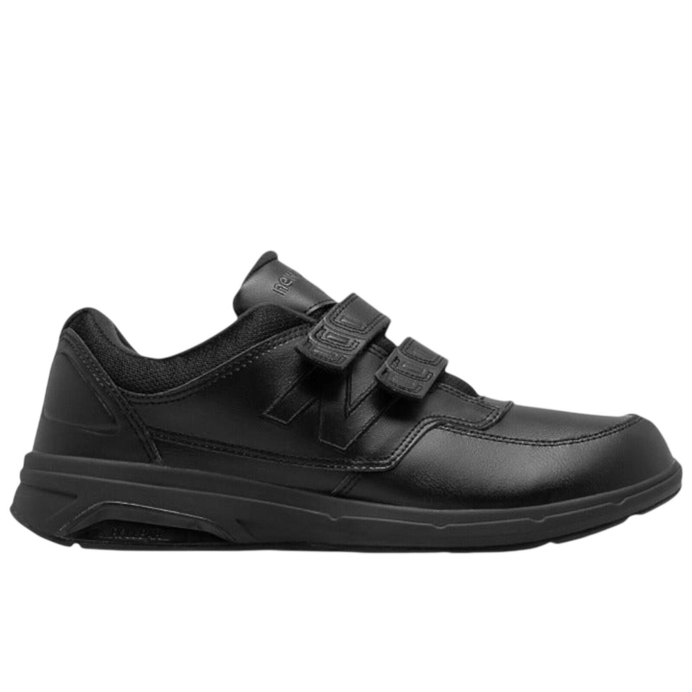 New Balance 813 Mens Walking Shoes Black Leather Hook Loop‎ MW813HBK Size 13 D